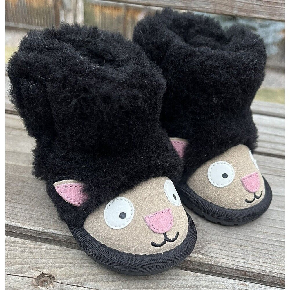 Nice! EMU Australia Lamb Walker Infant 6-12 Month Merino Wool Boots - Black